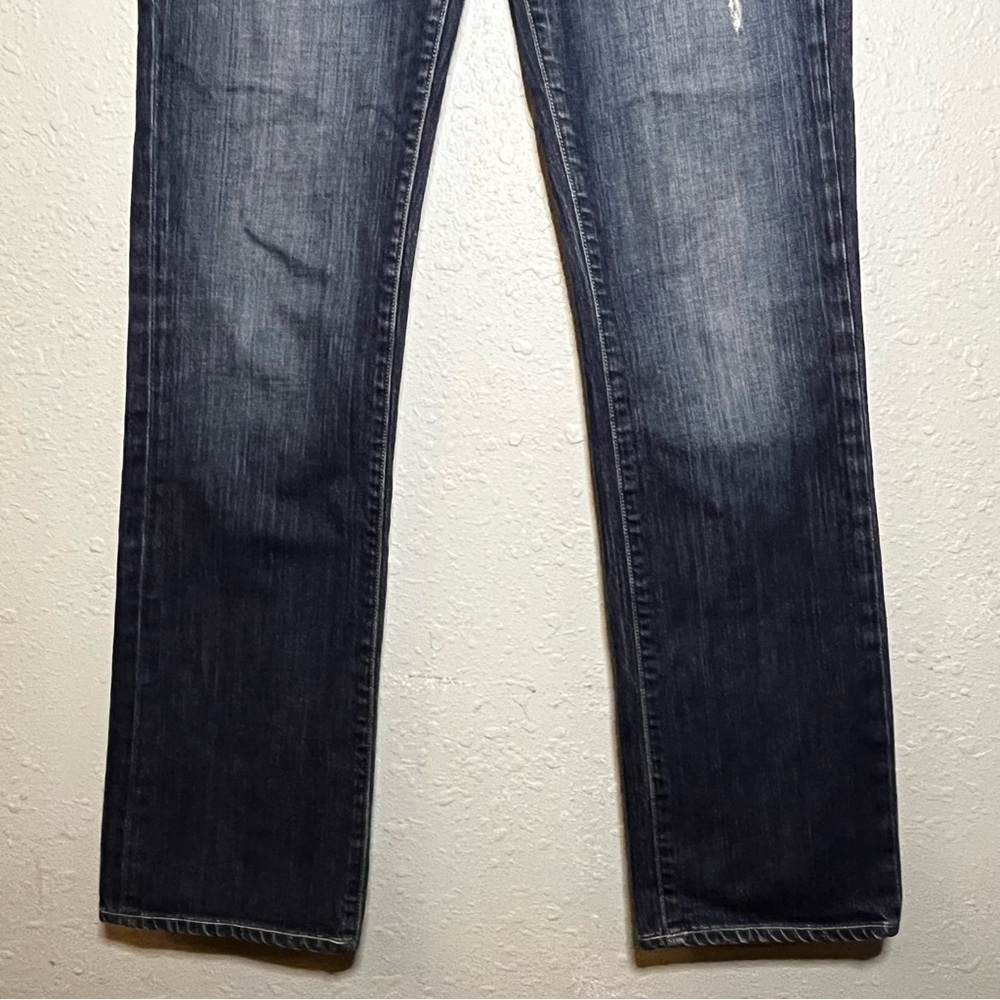 Paige JimmyJimmy Jeans | Slim Straight|Low Rise Distressed | Dark Wash | Size 27 - Picture 4 of 10